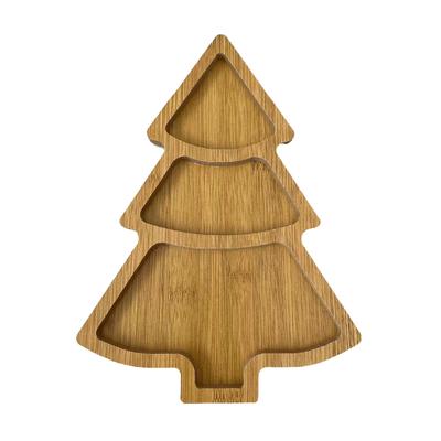 Wooden Christmas Dish Santa Tree Shape Sushi Plate Candy Snack Dessert Serving Dish for Food Appetizers Desserts Snacks Sushi