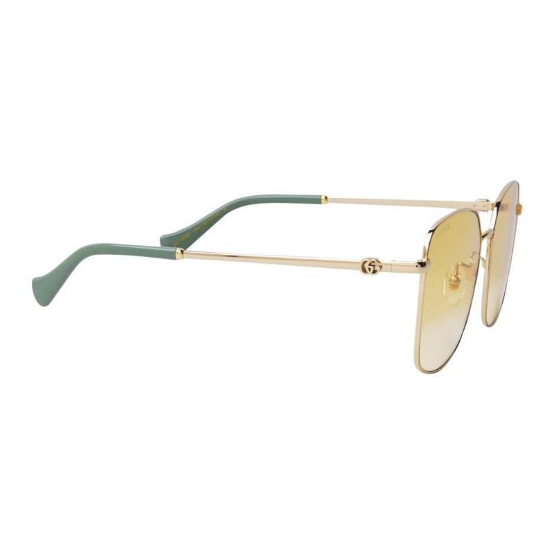 GUCCI Metal Round Frame Vintage Sunglasses Sunglasses Sunglasses Women's Gold