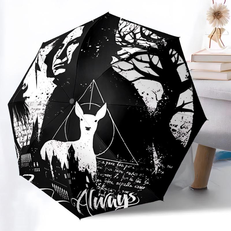 

1pc Harry Potter Automatic Open/Close Umbrella, Christmas Gift for Men Women, Daily Travel Outdoor Use yy251101208