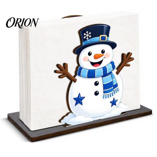 Vertical Tissue Holder Christmas Snowman Napkin for Table, Wooden Standing Winter Dispenser, Holiday Paper Towel Stand Kitchen Dining Table Farmhouse