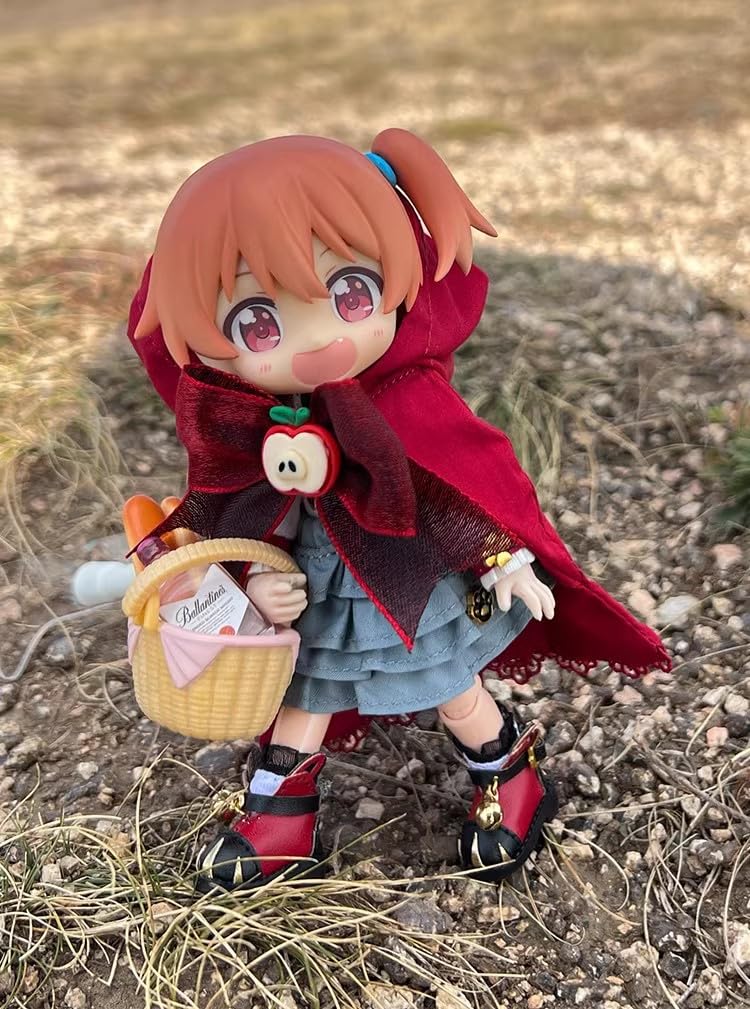 Obitsu 11 OB11 Size Costume for Obitsu Dolls Little Red Riding Hood and Big Bad Wolf Cosplay Costume with Wolf Cute Costume Red Riding (11cm Body),