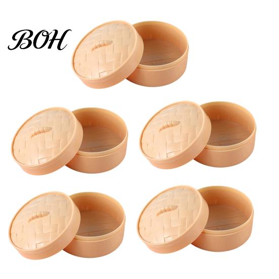 Creative Material Storage Bin Steamer Shape Box, with Lid, DIY Fondant Bread Artisan Craft Supply Box Crafts Display Case, for Handmade Collectibles