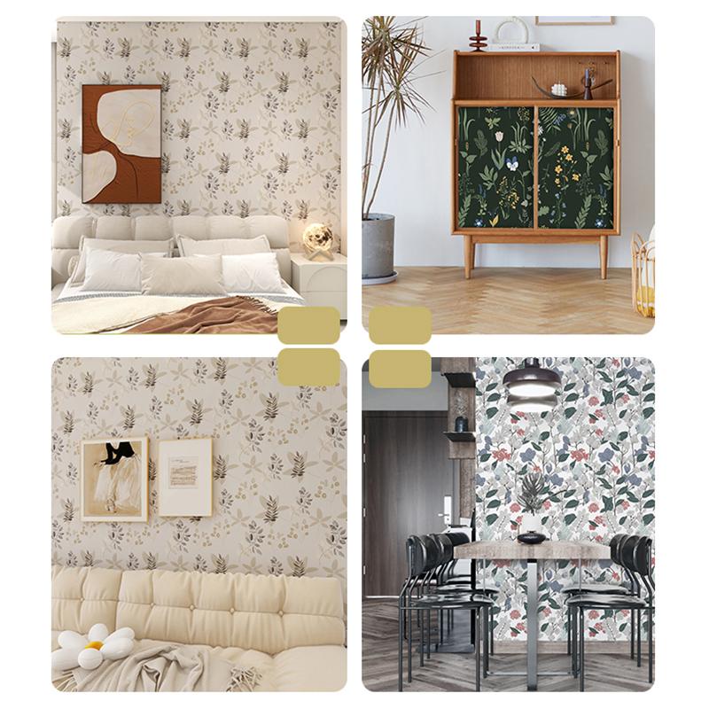 PVC Waterproof Self Adhesive Wallpaper For Wardrobe Cupboard Door Decor Vinyl Refurbishment Decals Cabinet Furniture Stickers