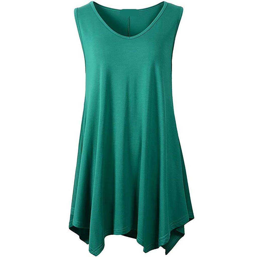 Plus Size Women Sleeveless Tunic Top Casual Loose Fit Swing Tank Blouse Soft Stretchy Fabric Summer Shirt