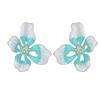 Atoztide New Exaggerated Colorful Flowers Earrings for Women Stainless Steel Zircon Flower Earring Romantic Wedding Jewelry Gift