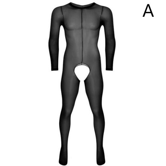 Mens Sissy See-through Crotchless Full Body Pantyhose Stockings Bodystocking Gay Male Underwear Hot Exotic Bodysuit Man LingerieGood product