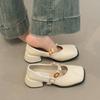 Fashion Soft Summer Shoes Ladies Women's Heels Female Footwear Square Toe 2025 New On Heels Dress Comfortable Mary Janes Spring Shoes On