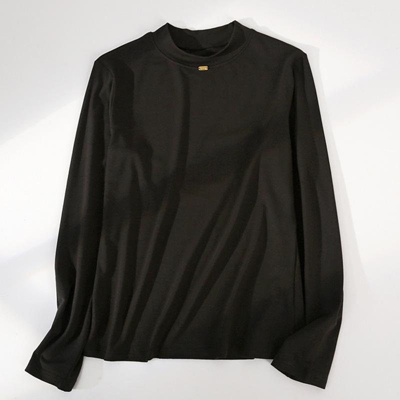 Cozy Autumn/Winter Slimming Base Layer Shirt - Skin-Friendly, Comfortable, and Warm Round Neck Top