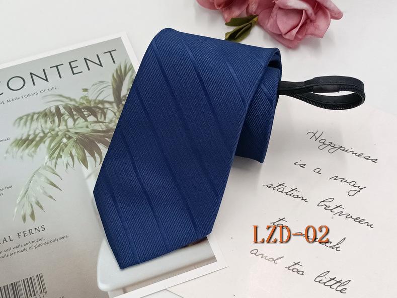 Men's Easy-Pull Knot-Free 8cm Striped Black Zipper Tie