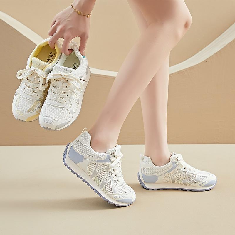 Women's Summer New Breathable Thin Casual Sports Shoes Thick-soled Inner Height-increasing Women's Shoes