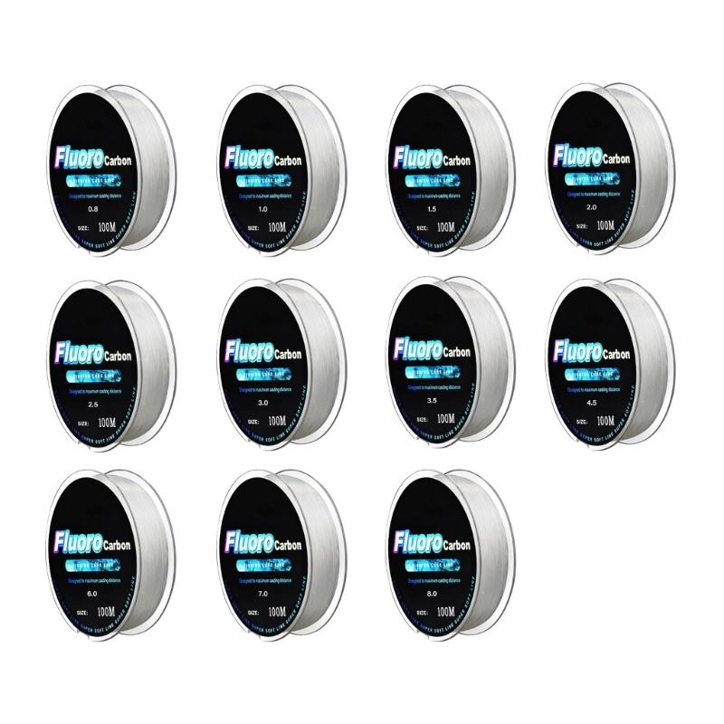 0.14mm-0.5mm Fluorocarbon Coating Fishing Line 4.13-34.32LB Monofilament Line 100m Fast Sinking Line Abrasion Resistant