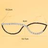Rhinestone Pearl Eye Shape Rimless Decor Glasses Party Costume Photo Prop Eyewear