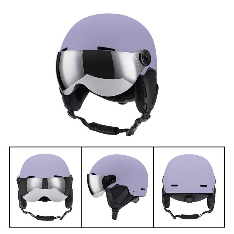 Unisex Winter Ski Helmet With Integrated Goggles EPS ABS Full Coverage Snowboarding Safety Gear Adults
