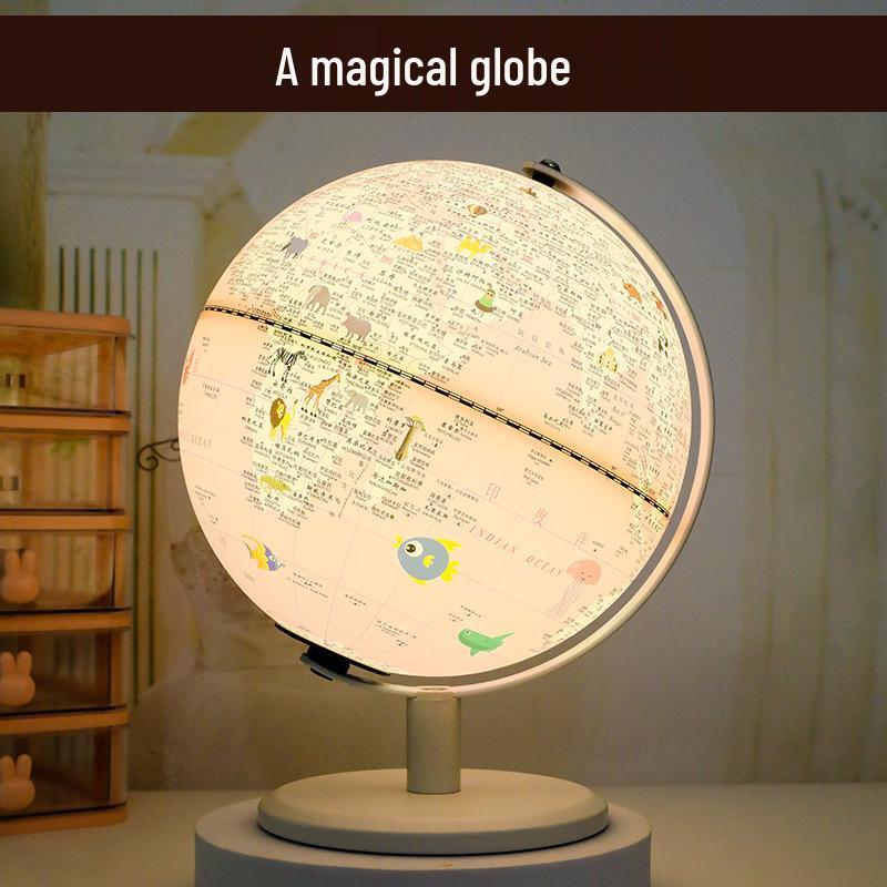 Princess Pink Gemini Globe AR Desk Lamp - Creative Birthday & New Year Gift for Kids.