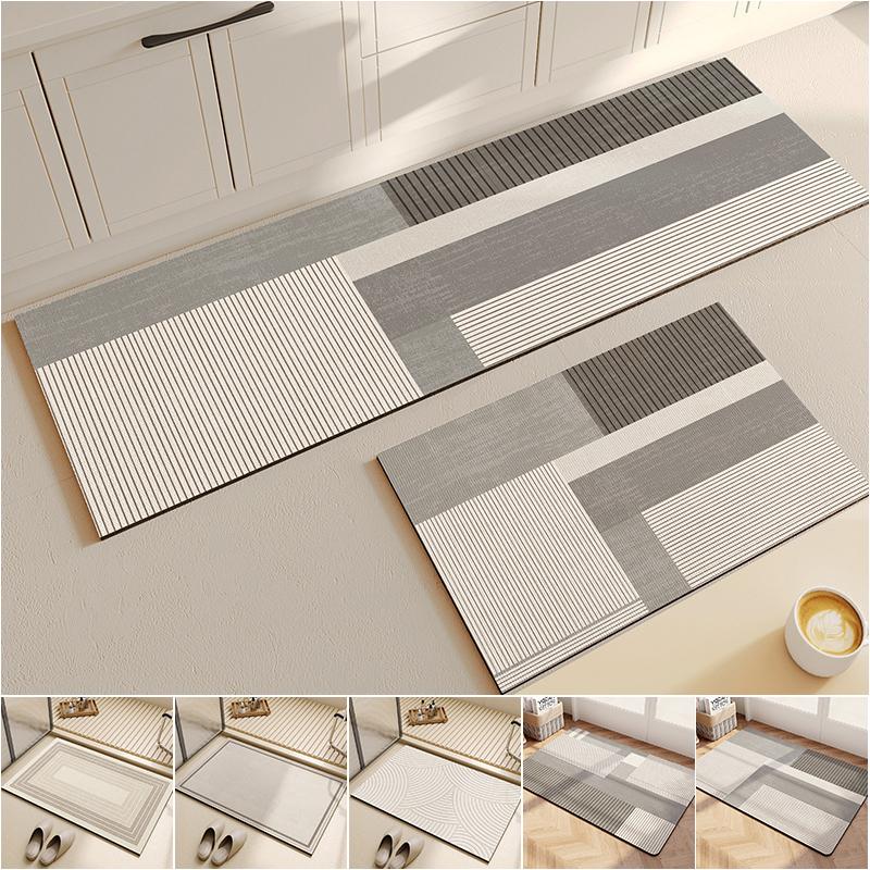 

Super Absorbent Kitchen Carpets Long Diatomite Kitchen Rug Soft Washable Carpets Non-slip Bathroom Mat Entrance Doormat For Home 40x60cm