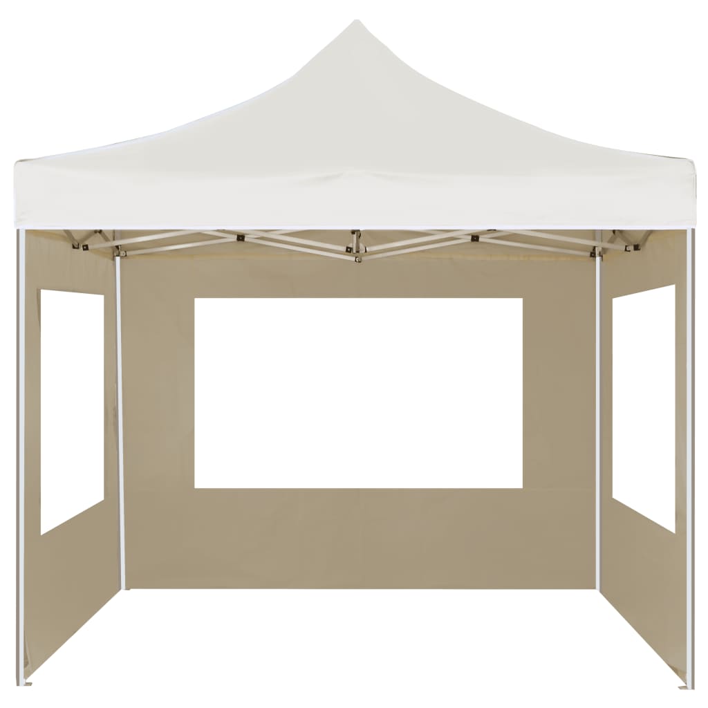 Professional Foldable Party Tent with Walls Aluminum 2*2 M Cream