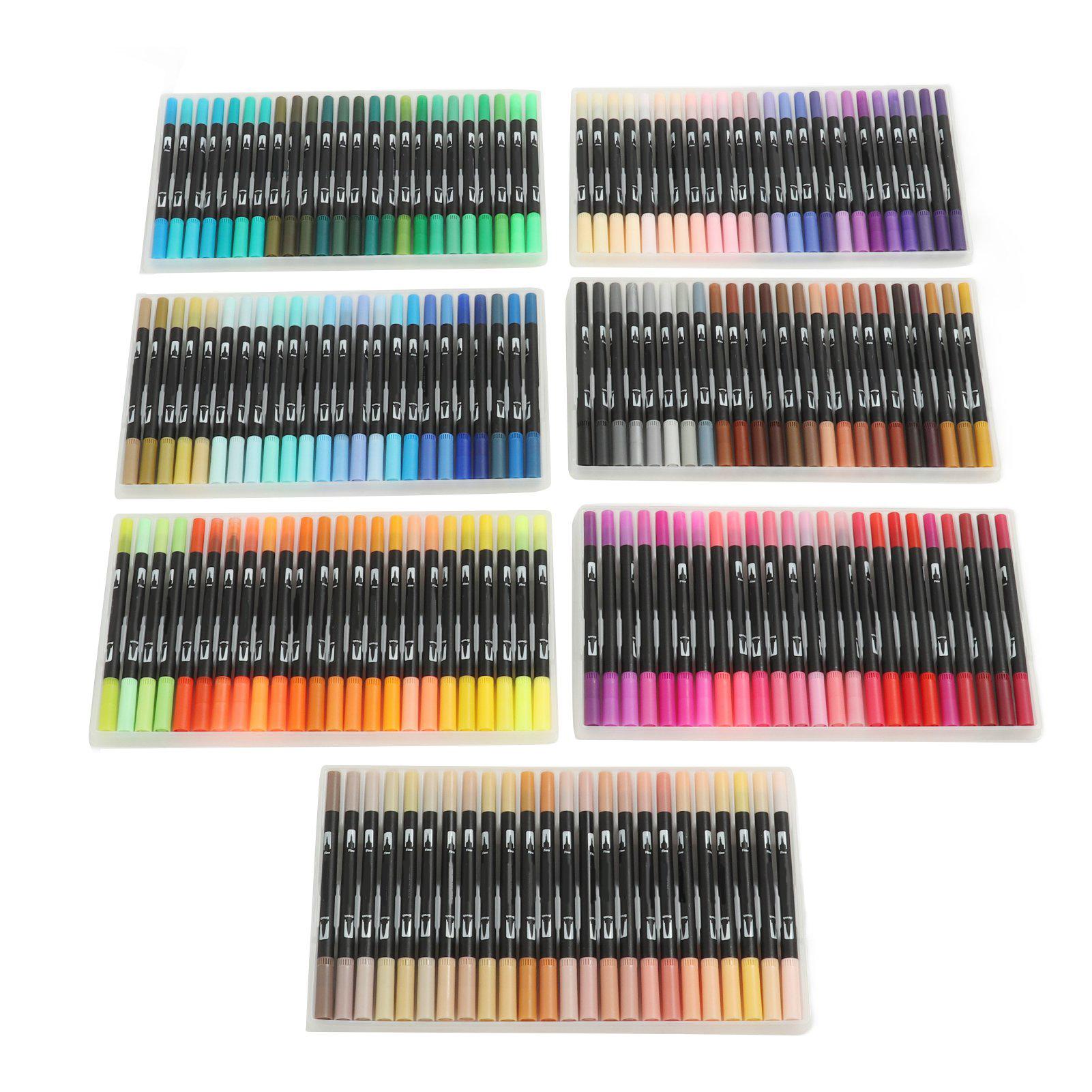 

168 Colors Dual Brush Marker Pens 0.5mm Fine Tips Watercolor Pens for Drawing Painting Coloring Writing