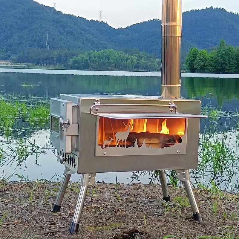 Oeny Foldable Outdoor Tent Stove with Large View Window