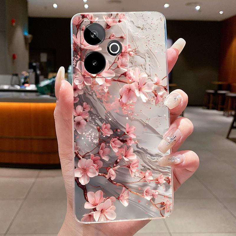 For Realme GT 7 Case For Realme GT 7 T GT7 Pro 7T Transparent Phone Cover Soft Bumper Shell Cases Luxury Butterfly Flower Casing