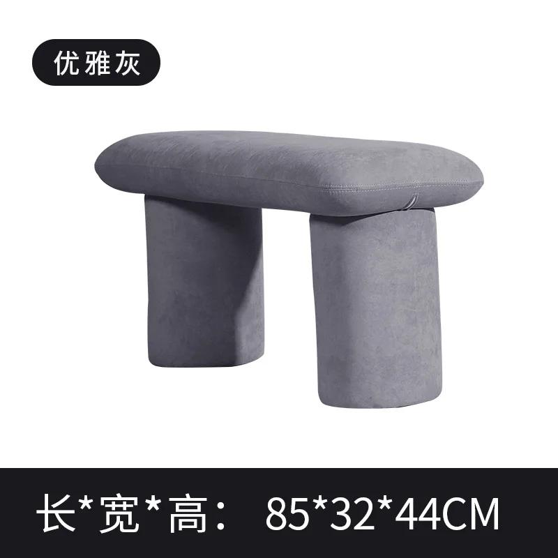 

Скандинавские табуреты с мягкой подушкой, дизайнерский длинный табурет, мебель для гостиной, креативный модный диван, табурет, легкий, роскошный, низкий табурет для отдыха серый