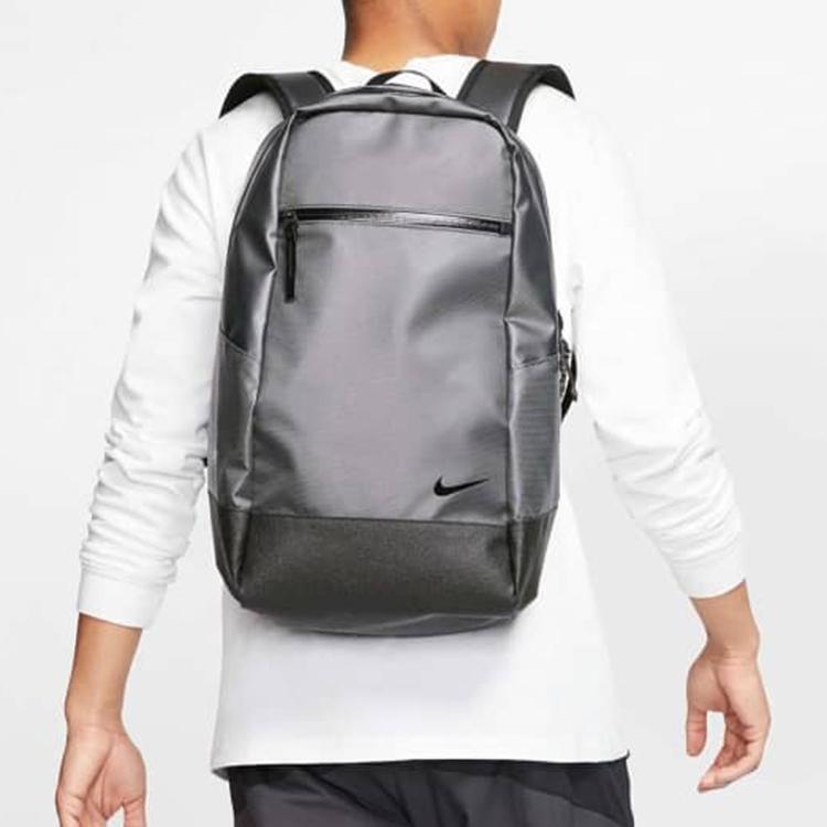 Nike Essential Backpack With Small Logo Large Capacity Training Student Zipper Closure Fabric Book Bag Unisex Backpacks Iron-Gray CK7714-073