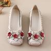Fashion New Exquisite Cow Leather Wedged Flats Women Handmade Cutout Flower Moccasins Woman Antique Slip On Shoes Ladies Elegant Flats