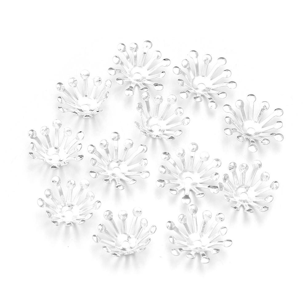 100pcs 13mm Flower Bead Caps Metal Iron Spacer Beads End Caps For Jewelry Making DIY Bracelets Necklace Decoration Accessories