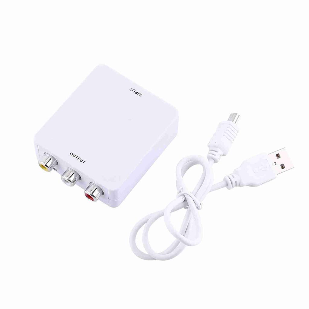 Digital HD Input to RCA Composite Video Audio AV CVBS Adapter Converter 720p 1080p White