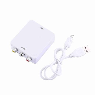 Digital HD Input To RCA Composite Video Audio AV CVBS Adapter Converter 720p 1080p White