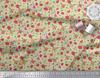 Soimoi Japan Crepe Satin Fabric Berries,Leaves & Floral Artistic Print Fabric by the Metre 42 Inch