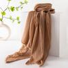 Pure Color Cotton-linen Scarf/cape, High-end Feel, Thin, Long, Versatile, Sun Protection, Casual, Simple Design with Slightly Frayed Edges.