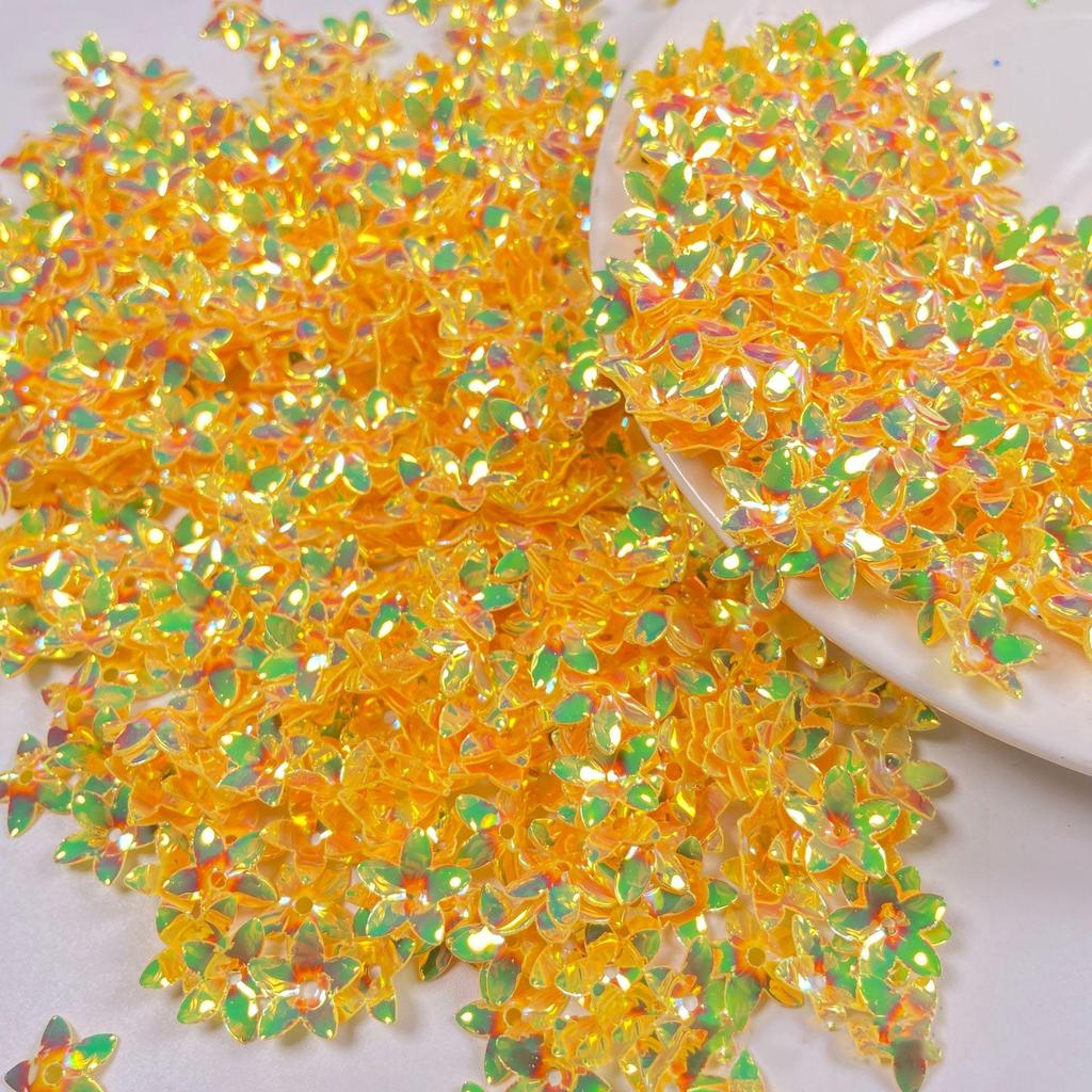 12mm Lily Flower Concave Pvc Sequins Diy Costume Dress Decorative Holographic Loose Beads 3D Floral Shoes Bag Sewing Film Sequin