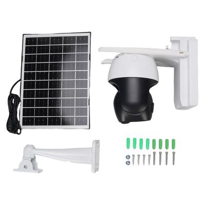 Cámara de Seguridad Solar 4MP Resistente a la Lluvia Elegante Intercomunicador de Voz Bidireccional Cámara de Seguridad WiFi para