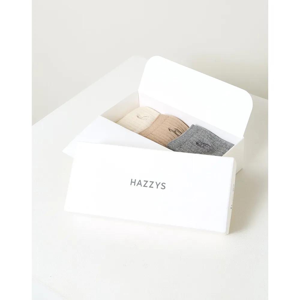 HISS6E222G2_Women s Grey Melange Cotton Blend Ankle Socks 3-Piece Set
