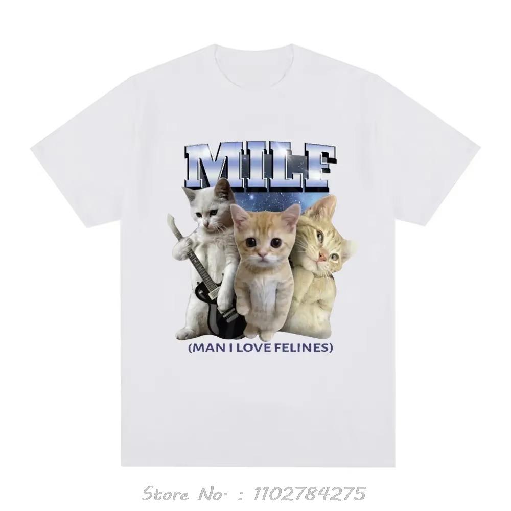 Funny Oversized T-shirt MILF Hunter Men Clothing I Love Felines Cotton Tshirt Fun El Gato Sad Crying Cat Pattern Fitness T Shirt