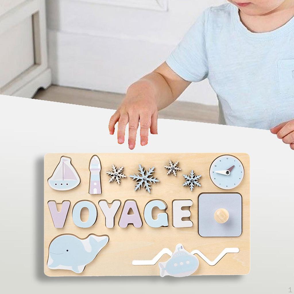 Puzzle Montessori Wooden Toy Cognitive Educational Interactive Shape Learning