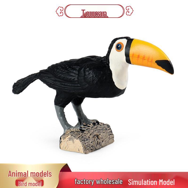 Children's Educational Wild Animal Model: Toucan & Macaw Parrot Toy