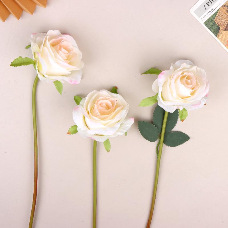 

3Pcs Artificial Rose Flower Single Stem Fake Rose For Proposal Wedding Bouquet Home Party Table Centerpiece Decoration A1