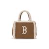 24FW Boston Red Sox Mode Lammfell Große Kapazität Quadratische Tasche Unisex Tragetasche Kamel 3AORS0746-43CAS