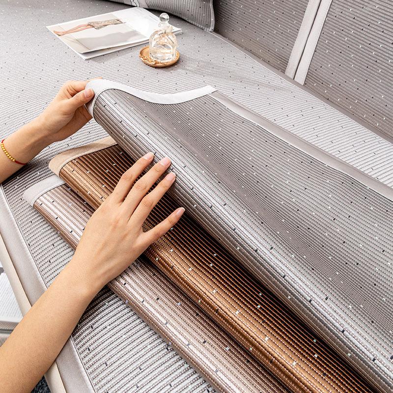 Cooling Rattan Sofa Cushion Summer Ice Silk Mat Simple Modern Non-Slip Seat Cushion Summer Sofa Cover Cover Cloth