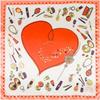 New arrival 60*60cm Luxury Brand Women Silk Scarves Heart and Lipstick Design Square Scarves Spring Summer Shawls For Ladies