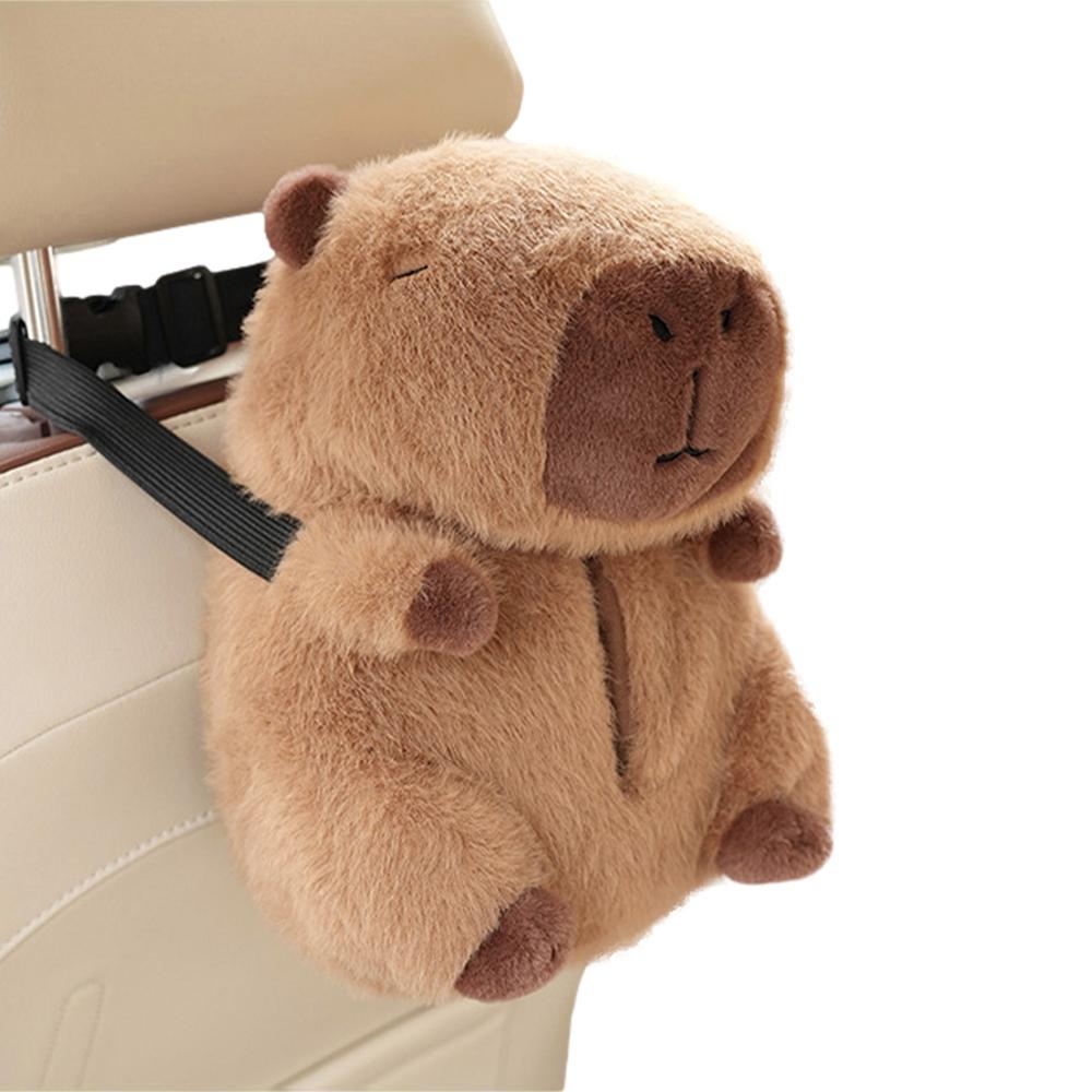 

Мягкий держатель для салфеток в машину, плюшевый держатель для салфеток в виде капибары на молнии, мультяшный держатель для салфеток, мягкий держатель для центральной консоли, симпатичная коробка для салфеток коричневый