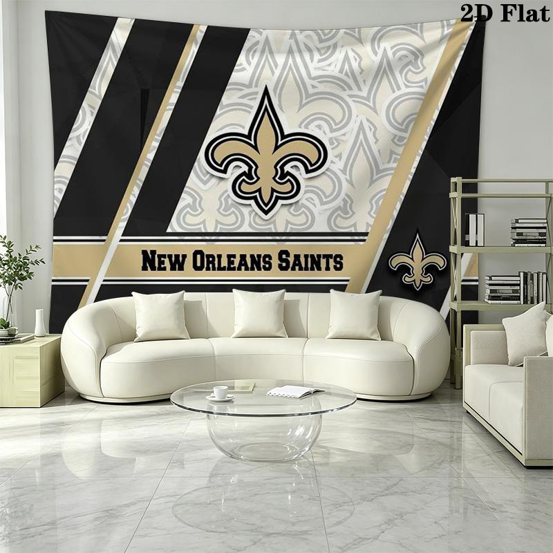 New Orleans Saints Logo Wall Tapestry Aesthetic Wall Hanging Printed Fabric Blanket Decorative Tapestries for Bedroom Living Room Home Decor