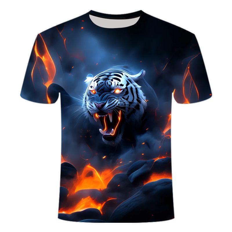 2025 New Trendy Fashion Versatile 3D Printed Crew Neck Short Sleeve Men's Fashion