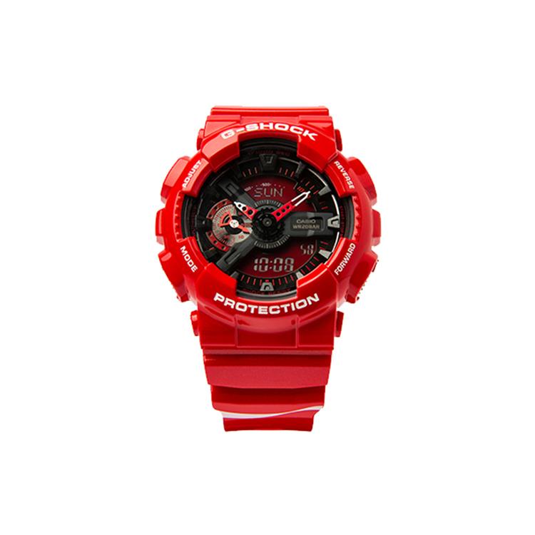 

CASIO Men Liquid Crystal/Analog Dual Display Series Orange Watch GA-110COCA19-4PRC Red