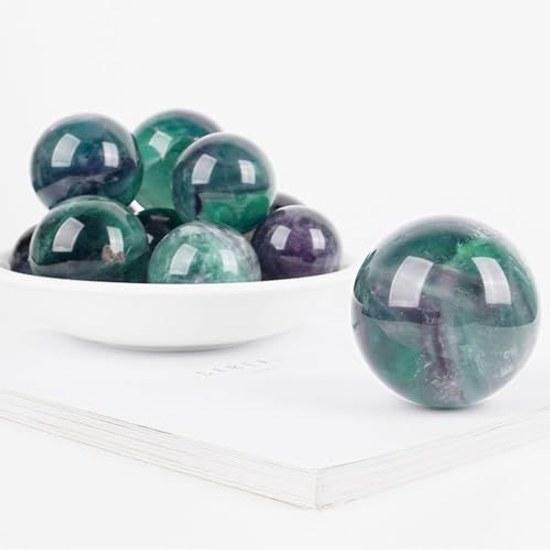 Beautiful rainbow fluorite crystal sphere hand-polished ornament natural quartz ball home reiki healing decoration 6070mm