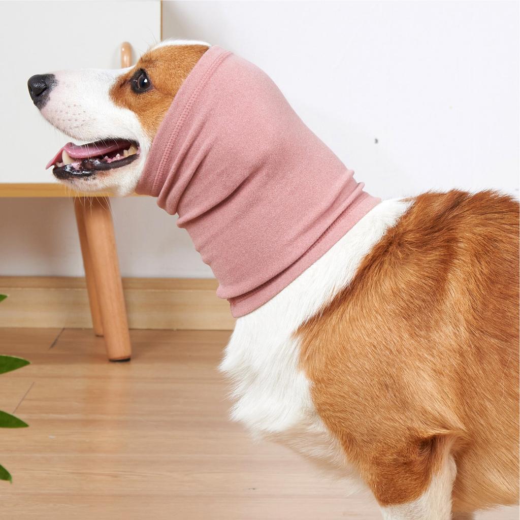 Dog Neck Wrap Soft Stretchy Calming Pet Snood Scarf for Anxiety Relief Thundering Noise