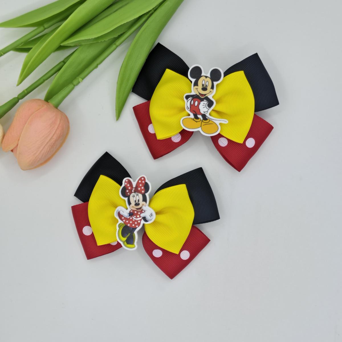 Mini Polka Dot Bow Hair Clip - Girl s Double-Layer Side Accessory