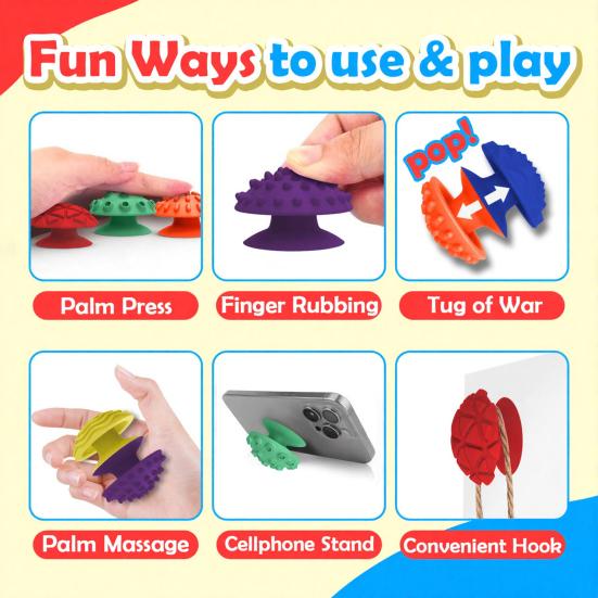 6Pcs/Set Silicone Textured Mushroom Sensory Toy with Suction Cup Anxiety Stress Relief Sensory Stone Mini Textured Worry Stone Fidget Toy