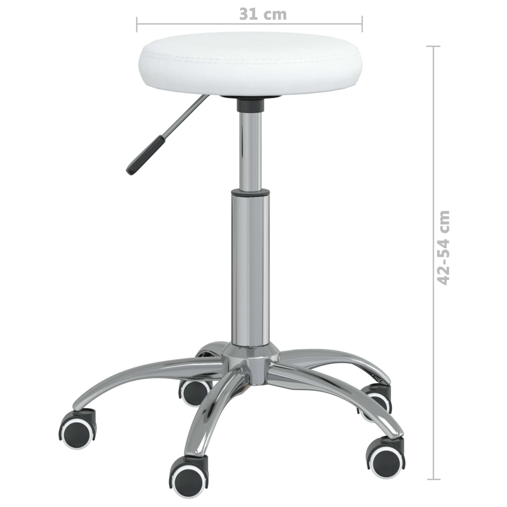 Vidaxl Swivel Office Chair, White, Faux Leather